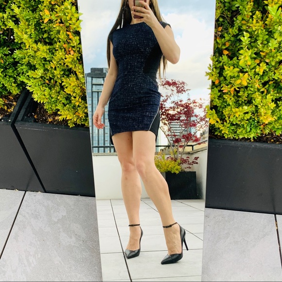 Anthropologie TIME Wool Metal Zipper Shaper Fashion Mini Dress - Picture 15 of 16